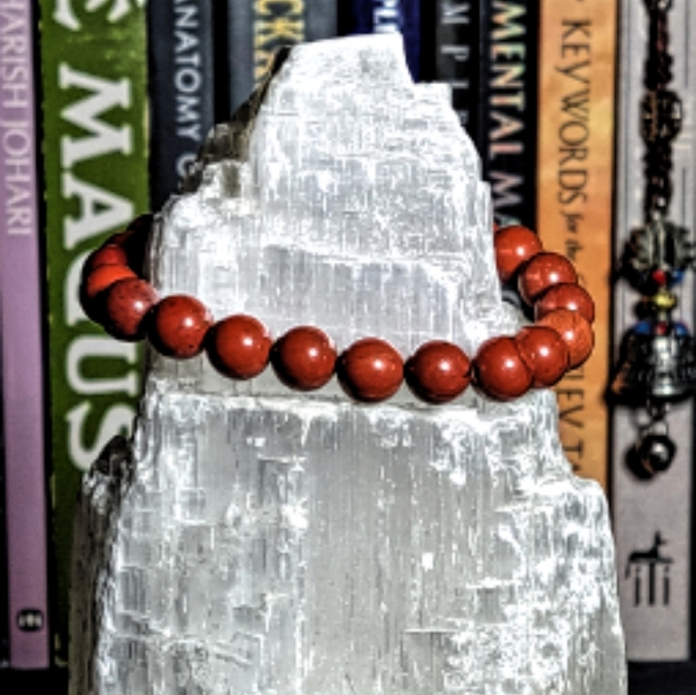 Handmade Red Jasper Stone Unisex Bracelet